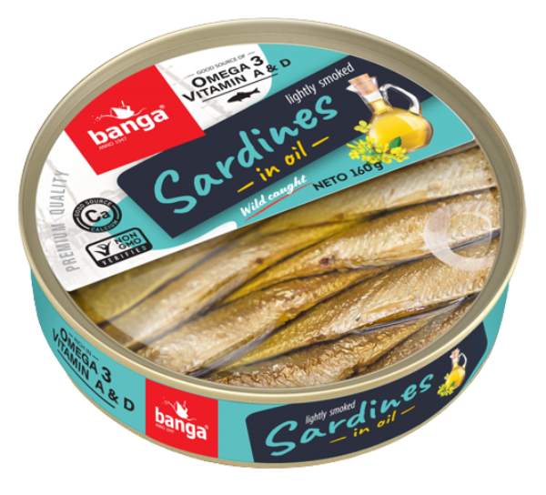 Lightly smoked sardines in oil 160g