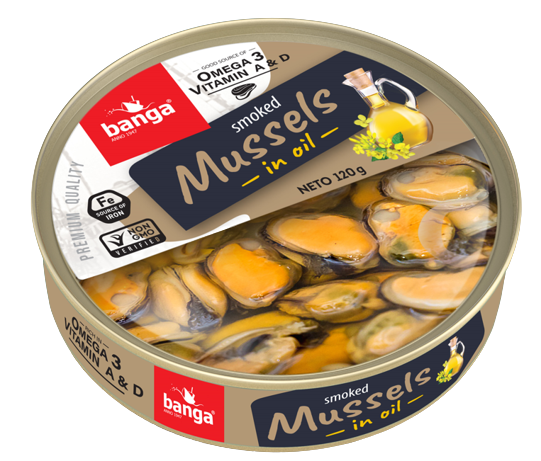 Smoked mussels in oil 120g
