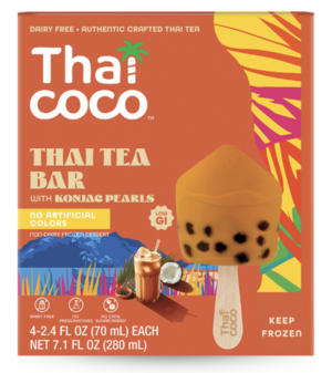 Thai tea bar with konjac pearls