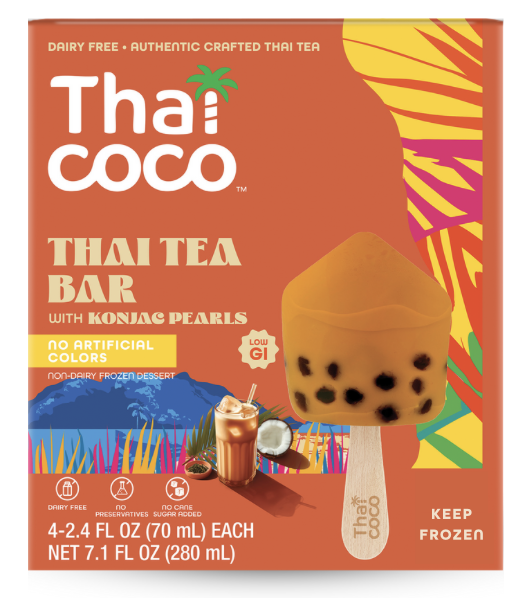 Thai tea bar with konjac pearls