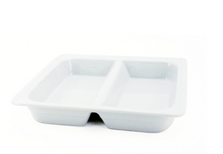 2/3 porcelain GN dish w/divider